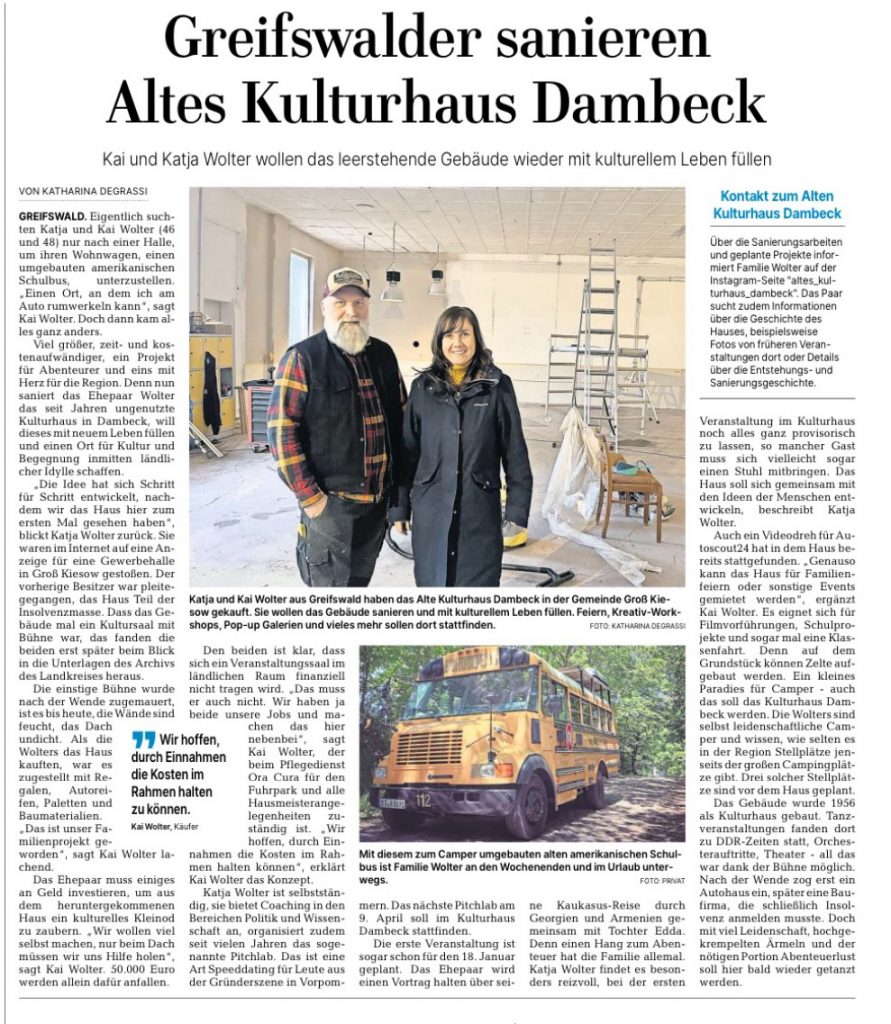 In der Presse Altes Kulturhaus Dambeck