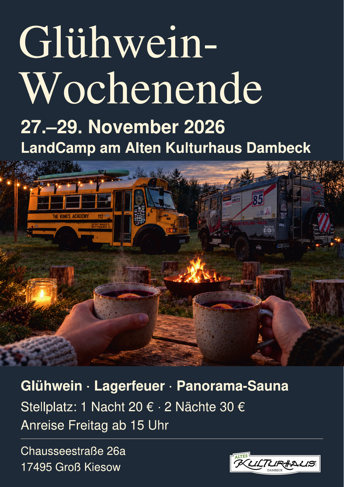 Glühweintreffen Camping am LandCam am Alten Kulturhaus Dambeck